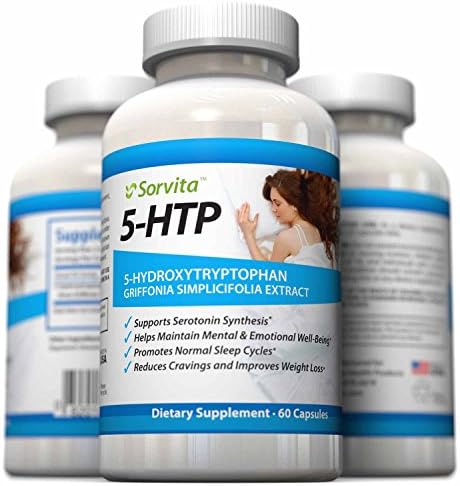 Sorvita 5-htp Hydroxytryptophan ~ Mood & Relaxation Supplement Benefits Stress/Anxiety Relief, Improves Sleep and Promotes Natural Weight Loss ~ Griffonia Simplicifolia Extract ~ Money Back Guarantee