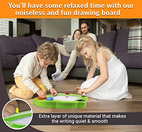 CHUCHIK Toys Magnetic Drawing Board for Kids and Toddlers. Large 15.7 Inch Magna Doodle Writing Pad Comes with a 4-Color Travel Size Sketch Doodle Board.(Frog) - Thumbnail 6