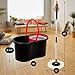 Mop and Bucket Set Strongest Heaviest Duty Mop - Best Floor Mop Easy To Use - For Professional Home Floor Cleaning System - 360 Spin Non Scratch Microfiber Wet Jet Mop With Integrated Wringer Bucket