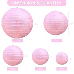 BEISHIDA Pink Round Paper Lanterns Hanging
