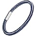 Mens Bracelet Stainless Steel - Braided Leather Bracelet For Men with Magnetic Clasp 8.27