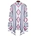 Beautyvan, Women Geometric Printed Long Sleeve Cotton Kimono Cardigan Coat (S, Pink)