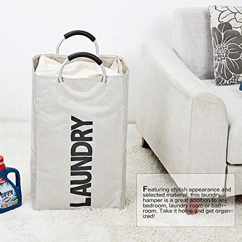 HOMEST Single Laundry Hamper with Handle, SelfStanding Modern Laundry