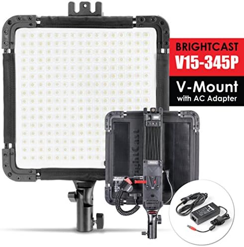 Kamerar BrightCast V15-345P Bi-Color Flexible LED Light Panel with AC Adapter, Water Resistant, Shock Proof, Rugged, Daylight and Tungsten (Certified Refurbished) (V-Mount)