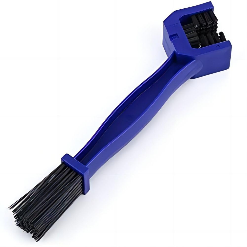 Motorcycle Bike Chain Cleaning Brush, 3-Sided Bristles Chain Cleaning Brush Cycle Brake Dirt Remover Tool, Blue motorcycle chain cleaner