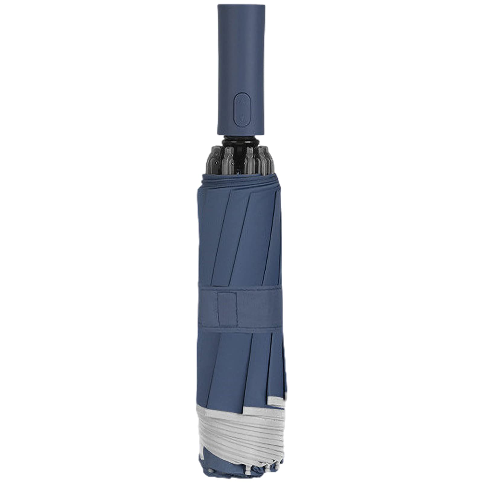 aromm Compact Umbrella Travel Windproof Double Canopy Construction Auto Open Close Button Navy