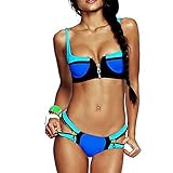 iecool Women's Sexy Zip Style Push Up Bikini Set Sexy Banded Swimsuits Swimwear