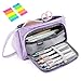 Pencil Case, Yloves Big Capacity Pen Pencil Bag Pouch Box Organizer Holder with 2 PCS Index Tabs for School Office (Purple)