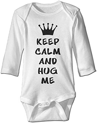 Baby Boy Girl Cute Long Sleeve Onesies KEEP CALM AND HUG ME,Soft Cotton Outfit Clothes