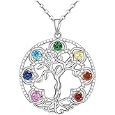 Yocoyee Seven Chakra Yoga Necklace for Women Tree of Life Pendant Balance Lucky Necklace
