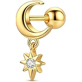 Hapour 14K Gold Plated Dainty Stud Earrings for Women 925 Sterling Silver Posts Helix Cartilage Piercing Earrings Lightweight Trendy Cute Cubic Zirconia Gold Stud Earrings