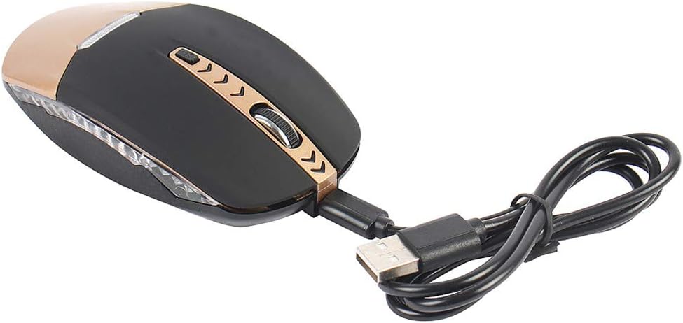 BoKo Black Gold ABS Sleek Portable W325 Adjustable Speed 4 Buttons USB Bluetooth Mouse LED Optical 1600DPI Dual Mode Mice, for Office, Game, Laptop, PC, Computer, Notebook, Mac (Black)