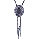 HUABOLA CALYN Bolo tie, Handmade Round Shape Western Cowboy Bola Tie