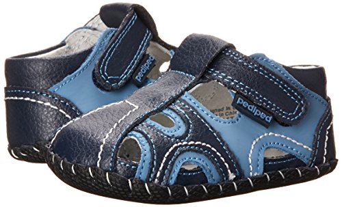 pediped Brody Originals Fisherman Sandal (Infant/Toddler),Navy/Light Blue,X-Small (0-6 months)