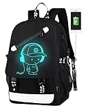 Tina Silvergray Oxford School Backpack Luminous Music Guy Black