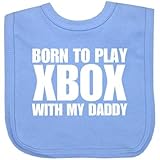 BabyPrem Baby Born to play XBox with my Daddy Cotton One size Velcro Baby Bib