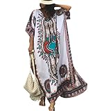 SMUDGE Life Women's Swimsuit Coverup - Black Multicolour, One Size (Fits M-XL), Lightweight Beach Caftan - View #3