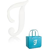 Yonuni Charm for Bogg Bag, White Initial Rubber Beach Accessories Decor | Letter Theme, Fits 12-14mm, Waterproof PVC, Fade-Resistant, Lightweight, Easy to Install, BPA-Free, Gift for Little Girls