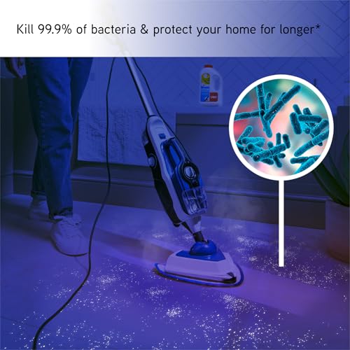 Vax Steam Fresh Total Home Steam Cleaner, Portable Handheld and Floor Steam Mop, Detergent and 17 Accessories for the Oven, Bathroom and Home, Easy to Carry, 1600W, 4.63kg, White/Blue, CDST-SFXT