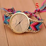 New Geneva Gold Dial Thread Knitted Alloy Chain Women Ladies Bracelet Watch Jewelry #5