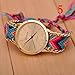 New Geneva Gold Dial Thread Knitted Alloy Chain Women Ladies Bracelet Watch Jewelry #5