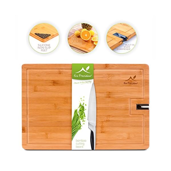 Large Cutting Board Natural Organic BAMBOO Wood Chopping Board for