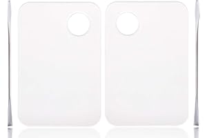 ONLYKXY 2 Pieces Makeup Palette and Spatula, Acrylic Cosmetic Palette, Nail Art Eye Shadow Lipsticks Mixing Makeup Tools