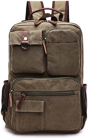 Vintage Casual Backpack School Bag Laptop Backpack Multi Pockets Travel Sports Rucksack Fits 14'' Laptop