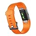 JUNYI Fitbit Charge 2 Bands,Classic Sports Watch Adjustable Replacement Comfortable Bands for Fitbit Charge 2 Fitness Smart Wristbands Strap (Orange Small)