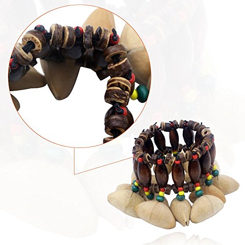 Nrpfell Handmade Nuts Shell Bracelet Handbell for Djembe African Drum Conga Percussion Accessories