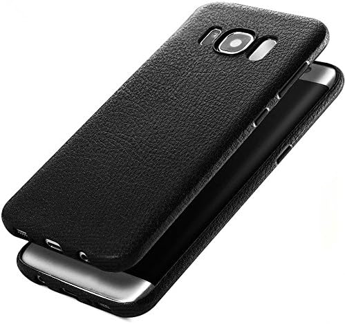 Galaxy S8 Plus Case Flexible TPU Soft Silicone Hybrid Slim Ultra Thin Leather Case for Samsung Galaxy S8 Plus 6.2'' Cover WolfSay (Black Leather)