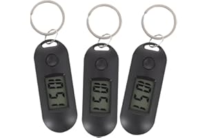 GOOHOCHY 3pcs Students Digital Key Ring Watches Silent Electronic Keychain Portable Practical Mute Watches