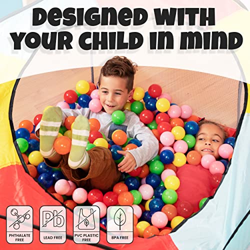 Click N' Play Pack of 1000 Phthalate Free BPA Free Crush Proof Plastic Ball, Pit Balls - 6 Bright Colors in Reusable and Durable Storage Mesh Bag with Zipper