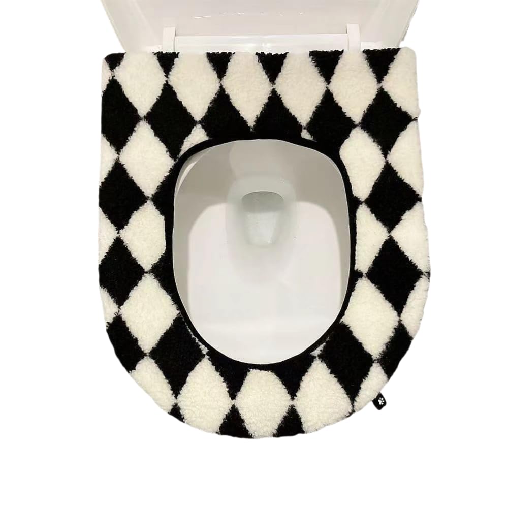 FEIFEI'S BOW Bathroom Toilet Seat Closestool Washable reusable Soft Warmer Mat Cover Pad Cushion Cover by static (Set01)