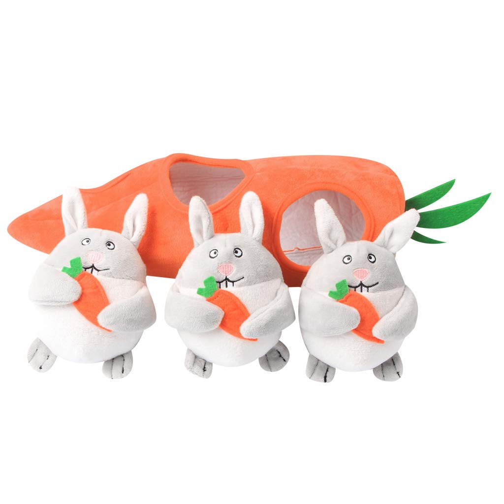 IFOYO Easter Dog Toy, Plush Squeak Dog Toys for Medium Small Dogs, Pets,to Hide and Seek, Turnip Rabbit