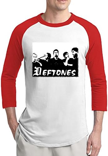 TNJE Men's Deftones Long Sleeve Baseball Raglan Shirt Red]