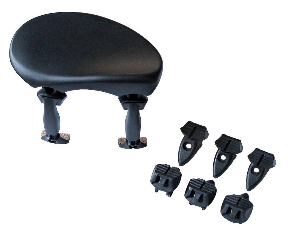 Wittner Chinrest Augsburg, centre-mounted chinrest Violin 4/4, high-tech plastic, height and tilt adjustable, easy to adjust, without screwdriver, black, Made in Germany, 256211