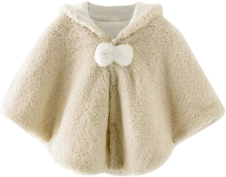 Hotiary Infant Baby Girls Autumn Warm Cartoon Hoodie Coat Cloak Double Layers Jacket Cute Kids Outerwear, for 0-2Years Girl