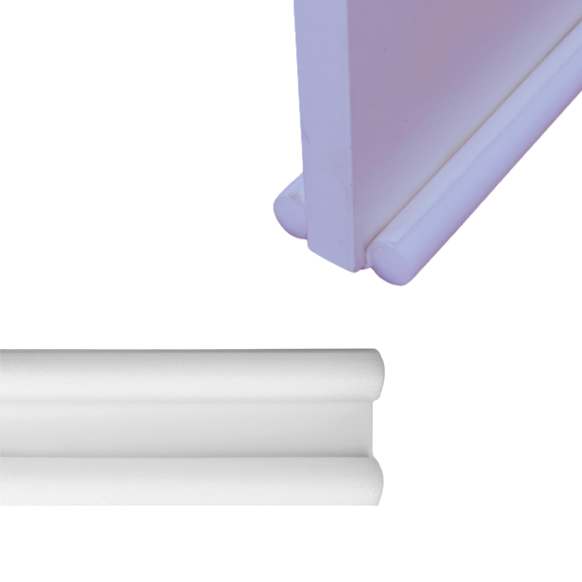 Amig - Insulating Foam Seal for Under Doors | Double Roller | Prevents Cold, Dust or Insects from Entering Under the Door | White | Polyethylene