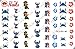 Clear waterslide Nail Art Decals (Tattoos) for Lilo and Stitch (Ver.1). Set of 46 Images by One Stop Nails.