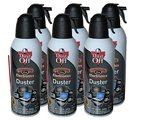 Falcon Dust-Off Compressed Gas Duster for Electronics Devices, 12 oz Cans Last Extra Long, 6 Packs