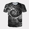 LALAGOU T-shirt voor jongens en meisjes, 3D-print, print, wervelwind, T-shirt korte mouwen, gestreept, wervelwind…