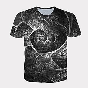 LALAGOU T-shirt voor jongens en meisjes, 3D-print, print, wervelwind, T-shirt korte mouwen, gestreept, wervelwind…