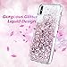 Maxdara Case for iPhone X/iPhone XS Glitter Case Liquid Flowing Luxury Bling Sparkle Glitter Shockproof Girls Women Case X/XS 5.8 inches (Rosegold)