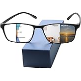 UXAOSVME Photochromic Multifocus Reading Glasses For Men Women，Premium Progressive Transition Sunglasses Anti UV/Blue Light