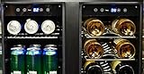 NewAir AWB-360DB 18 Bottle 60 Can Dual Zone Built-In Wine & Beverage Cooler, Stainless Steel/Black