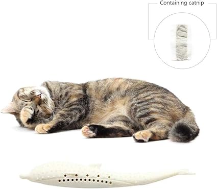 Volwco Brosse à Dents En Forme De Poisson Pour Chat Brosse à Dents Pour Chat Forme De Poisson Pour La Simulation De Catnip Toys Jouet Pour Chat