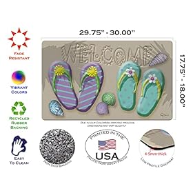 Toland Home Garden 800174 Welcome Flip Flop Summer Door Mat 18x30 Inch Beach Outdoor Doormat for Entryway Indoor… 51Y0Lj5HMES