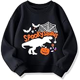 XFSJGNA Kids Halloween Sweatshirt Boys Girls Pumpkin Ghost Dinosaur Graphic Shirt Toddler Long Sleeve Outfit Tops