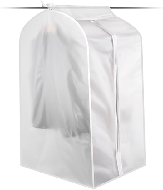 3 Pack of Zip Up Dustproof Clothing Cover Bags SeeThrough Hanging Garment PEVA Bag Clothes